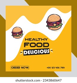 social media post design vector template food
