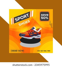 Social Media Postdesign, Vektorgrafik-Vorlagen Schuhe 2023