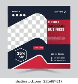 Social Media Post Design, Vector Template, Business Post, Corporate, Marketing.