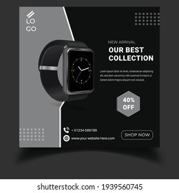 social media post design for watch. vector design.