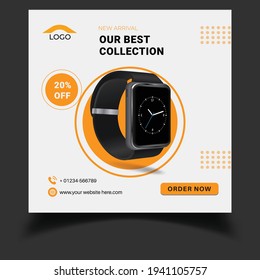 social media post design for a watch. vector design. 