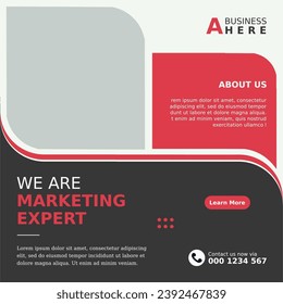 Social media post design in white color for business, digital marketing, agency, discount, offer, promotion, branding etc. Modern square size social media post layout.