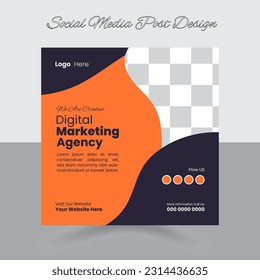 Social media post design for your creative business, vector social media banner creative agency 