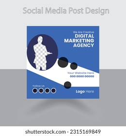 Social media post design for your creative business, vector social media banner creative agency
