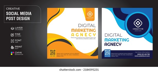 Social media post digital business marketing template