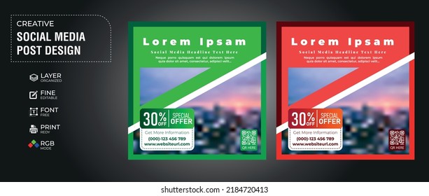 Social media post digital business marketing template