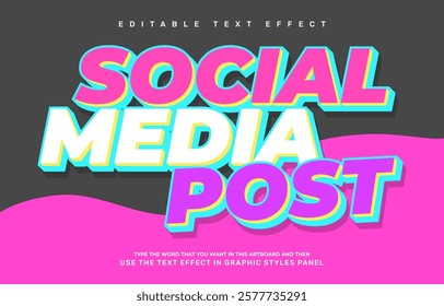 Social media post editable text effect template
