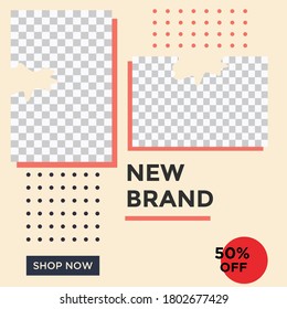 SOCIAL MEDIA POST. FASHION SALE PROMOTION  DESIGN. TEMPLATE BACKGROUND COVER VECTOR