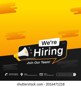 Social media post feed design. Job recruitment design for companies or agency. Good template for advertising on social media. Vacancy announcement flyer vector illustration