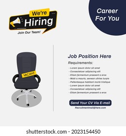 Social media post feed design. Job recruitment design for companies or agency. Good template for advertising on social media. Simple template clean design