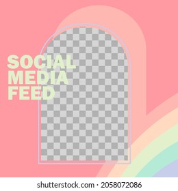 Social media post feed. Editable square banner template design for Modern post on social media. poster minimalist theme background vector.
