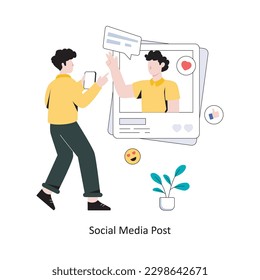 Social Media Post flat style design vector illustration. stock illustration