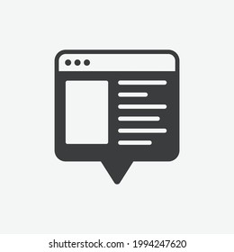 Icono de vector plano de publicación de medios sociales