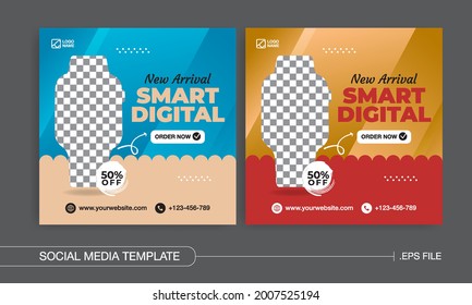 Social media post or flyer smart digital Premium Vector