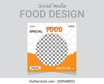 Social Media Post Food Design Template, Vector Food Banner Layout .business Web Banner Rgb Color Eps File Format.