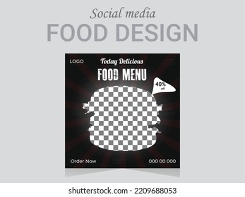 Social Media Post Food Design Template, Vector Food Banner Layout .business Web Banner Rgb Color Eps File Format.