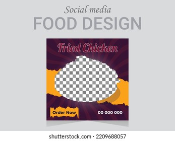 Social Media Post Food Design Template, Vector Food Banner Layout .business Web Banner Rgb Color Eps File Format.