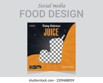 Social Media Post Food Design Template, Vector Food Banner Layout .business Web Banner Rgb Color Eps File Format.