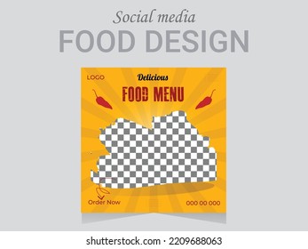 Social Media Post Food Design Template, Vector Food Banner Layout .business Web Banner Rgb Color Eps File Format.