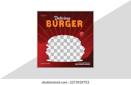 Social Media Post Food Design Burger