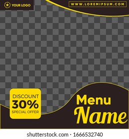 Social Media Post for Food Promotion.  can used for sale Banners, Labels And Stickers. Vector Illustration. 