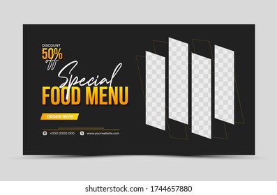 Social Media Post for Food Promotion, food web banner template