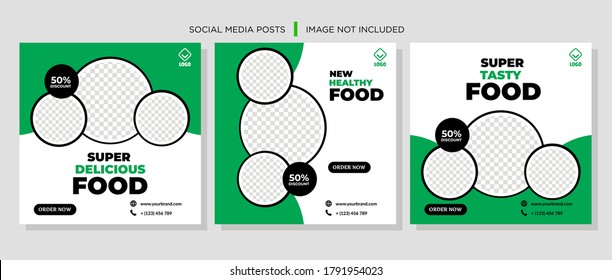 Social Media Post for Food Promotion offer poster, Healthy Food Social Media Banner & Post. Food social media web banner design template, Food Social media, and web square banner design template.