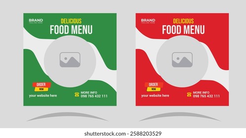 social media post food template, Special Delicious food menu banner social media post, Food Restaurant Social Media Banner post template, Food Restaurant Social Media Banner post template