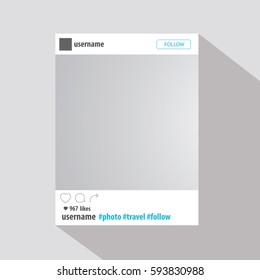 Social media post frame in flat design. Vector illustration
