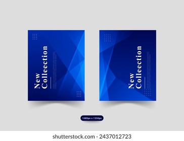 Social media post, gradient, blue gradation background, slash background. Vector,eps 10