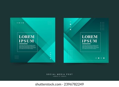 Social media post. Green gradation. Business. Slash effect. Abstract