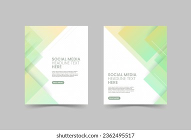 social media post, green and yellow transparent, abstract eps 10