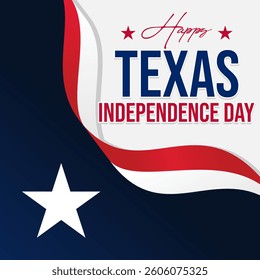 social media post greeting card with Texas Independence Day theme	
