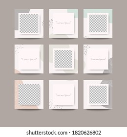 Social Media Post Grid Puzzle Style Template