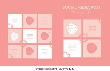 Social media post grid puzzle template set