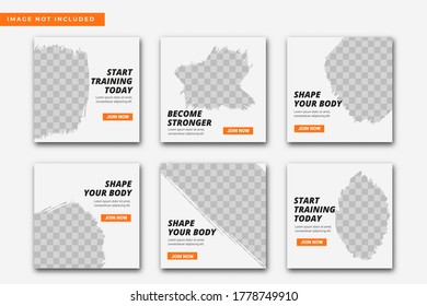 Social media post gym and fitness collection. Premium Vector Web Templates.