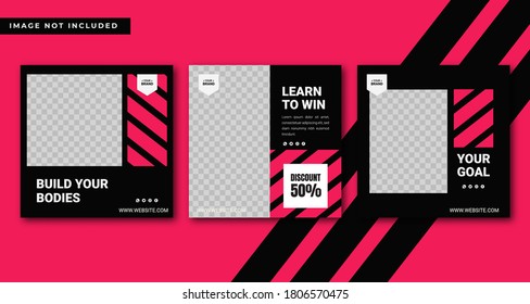 Social media post gym and fitness collection. Premium Vector Web Templates