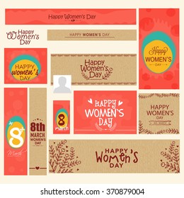 Social Media post and header set for Happy Women's Day celebration.