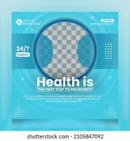 Social media post for health care . live conference post design template design vector. luxury design background . sure shape post design for ad or social ads. 