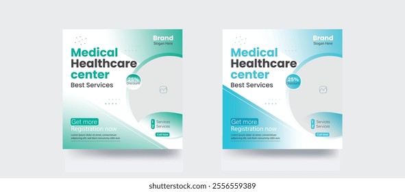 Social media post health medical service new design banner post template