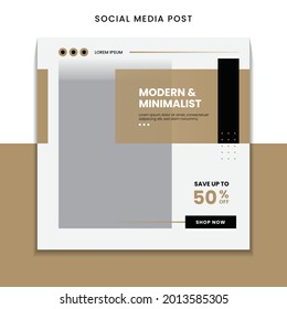 social media post for home interior design with furniture