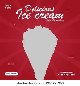 Social media post for ice cream