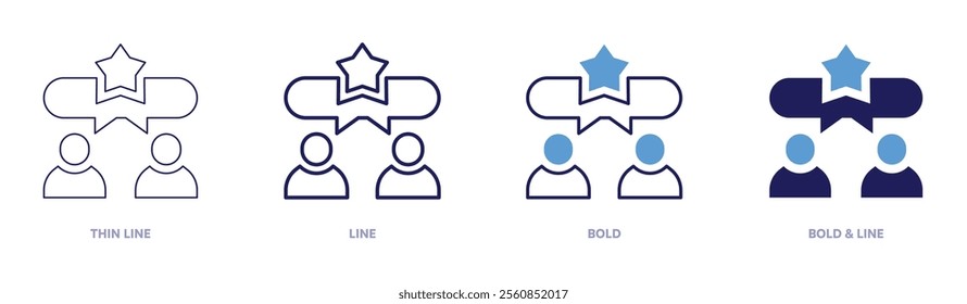 Social media post icon in 4 different styles. Thin Line, Line, Bold, and Bold Line. Duotone style. Editable stroke.