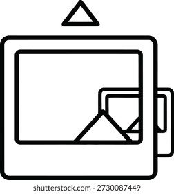 Ícone de postagem de mídia social com símbolo de upload de imagem