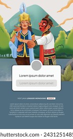 Social Media post idea with Indonesia dancer illustration cell shaded style