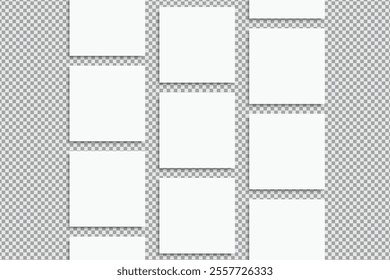 Social media post interface mockup. Social media mobile app page template design for user carousel stories feed. Vector illustration design user interface empty template on social network
