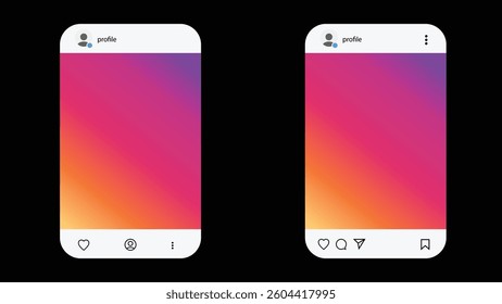 Social Media Post Interface Mockups