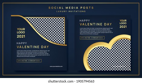 SOCIAL MEDIA POST INVITATIONS BLUE LUXURY DESIGN suitable for social media posts and invitations to look luxurious and elegant.