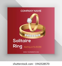 Social media post for jewellery.creative, Modern, vector, Template, social media post, fashion design. 