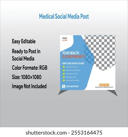 Social Media Post for Medical ads with editable victor file